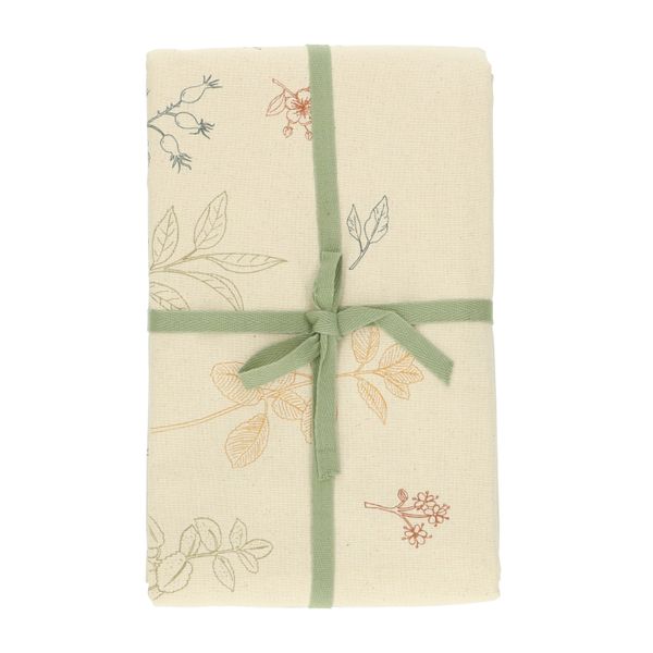 Cotton tablecloth with herb trim, 145 x 250 cm