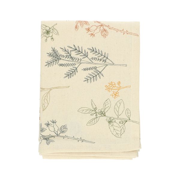 Nappe, coton, liseré herbes aromatiques, 50 x 145 cm