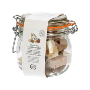 Assortiment nougat, glazen beugelpot, 230 gram