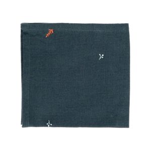 Napkin Christmas, dark blue, embroidered design, organic cotton, 40 x 40 cm