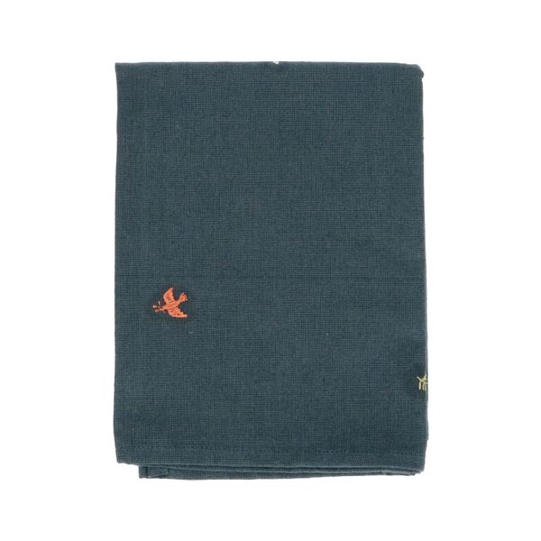 Table runner, GOTS organic cotton, dark blue, embroidered design, Christmas, 50 x 150 cm