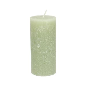 Green pillar candle, 7 x 15 cm