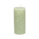 Green pillar candle, 7 x 15 cm