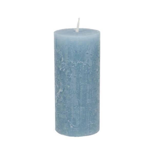 Light blue pillar candle, 7 x 15 cm