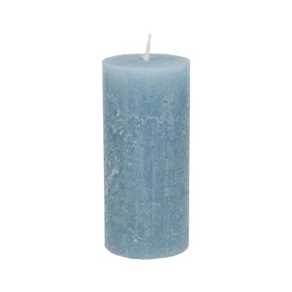 Bougie bloc, bleu clair, 7 x 15 cm