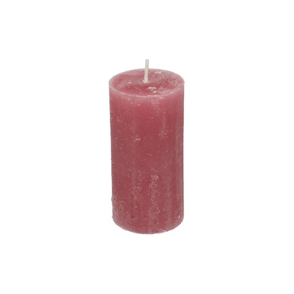 Dark pink pillar candle, 6 x 12 cm