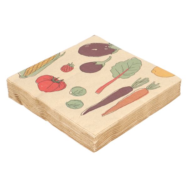 Servetten, papier, groente, 33 x 33 cm, 20 stuks Servetten, papier, groente, 33 x 33 cm, 20 stuks
