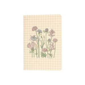 Schrift, gelinieerd, paarse bloemen, A5 
