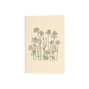 A5, ruled exercise book with purple flower motif
