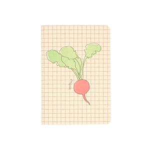 A5, ruled exercise book with beetroot motif