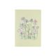 Carnet de notes, vert, feuilles lignées, fleurs violettes, A5