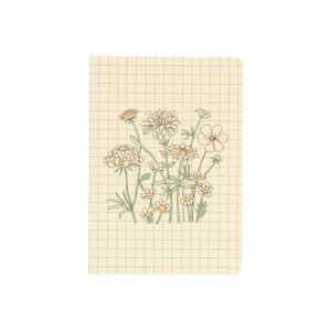 Notitieboek, gelinieerd, witte bloemen A5
