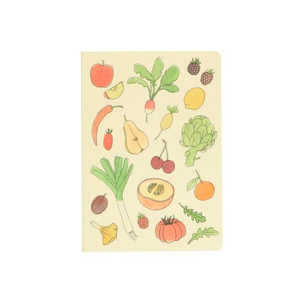 Image of Notitieboek, gelinieerd, groente en fruit, A5