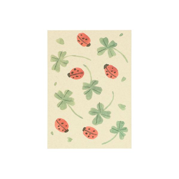 Card, ladybirds and clover