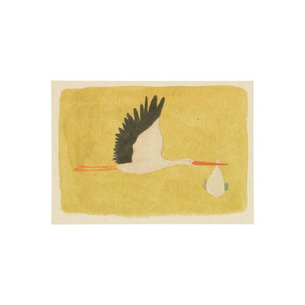 Card, stork baby