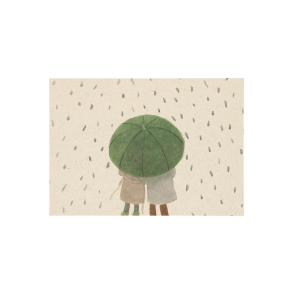 Card, together under an umbrella