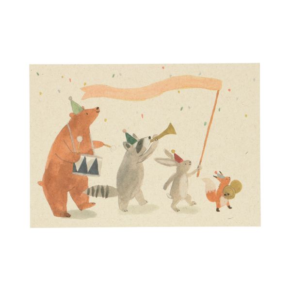 Kaart, dieren vieren feest