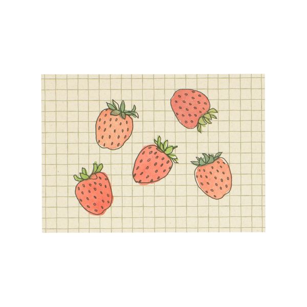 Card, strawberries