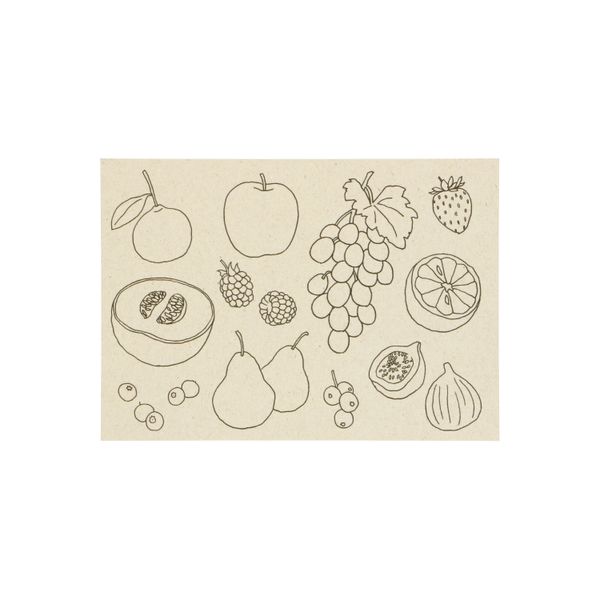 Card, fruit to colour in yourself
