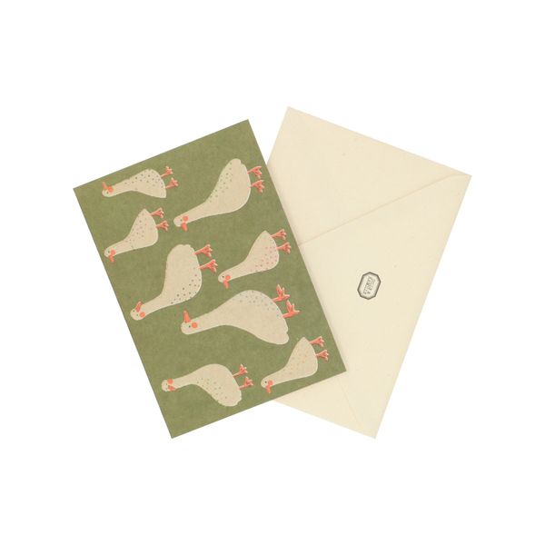 Image of Kaart met envelop, ganzen