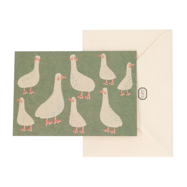 Kaart met envelop, ganzen