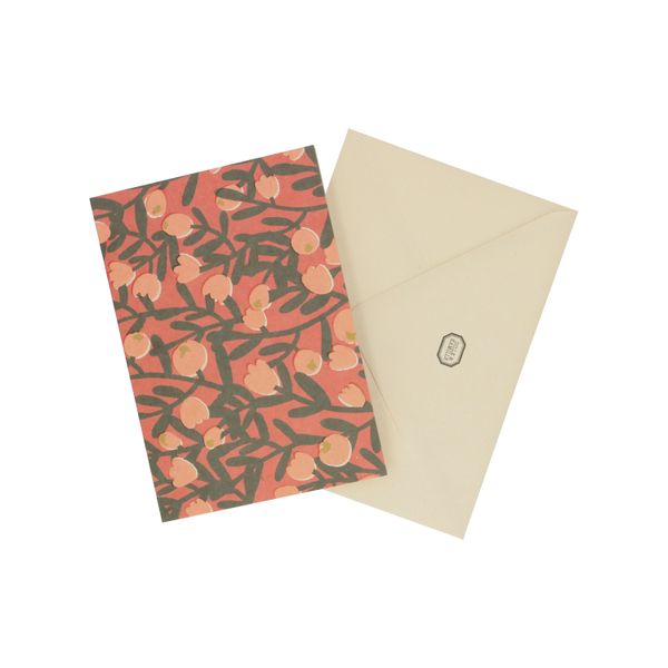 Image of Kaart met envelop, besjes, roze