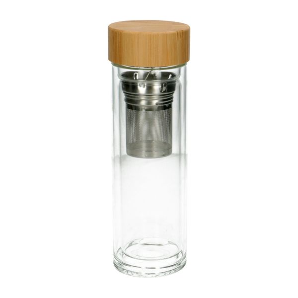 Dubbelwandige infusiefles, hittebestendig glas, 400 ml