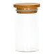 Kruidenpotje rond, hittebestendig glas, bamboe dop120 ml