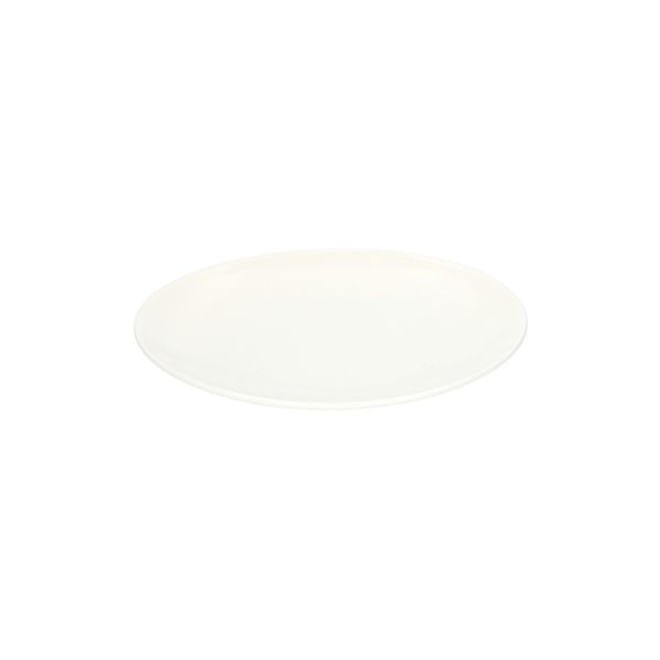 White, organically-shaped, porcelain pastry plate, Ø 16 cm 