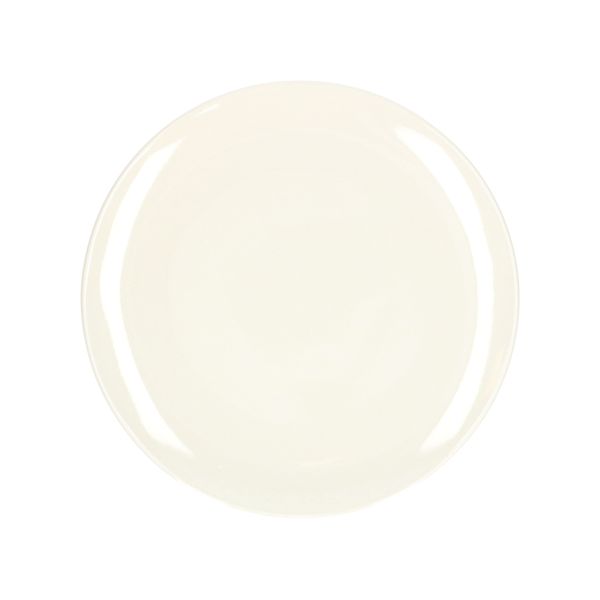 White, organically-shaped, porcelain dinner plate, Ø 27 cm