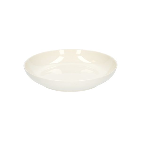 White, organically-shaped, porcelain soup plate, Ø 23 cm