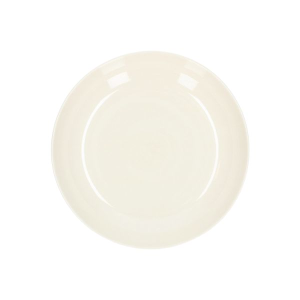 White, organically-shaped, porcelain soup plate, Ø 23 cm