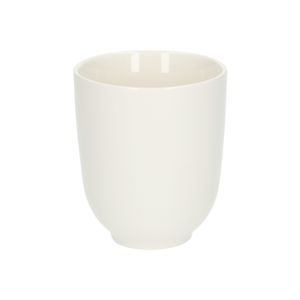 White, organically-shaped, porcelain mug, Ø 7,6 cm