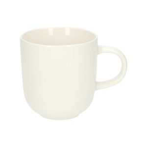 White, porcelain organically-shaped tea mug, Ø 9 cm