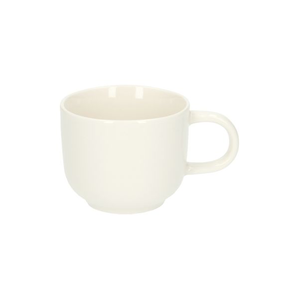 White, porcelain organically-shaped espresso mug, Ø 7,7 cm