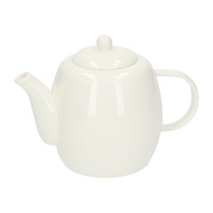 White, organically-shaped, porcelain teapot, 1.2 litres