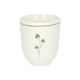 Organically-shaped, porcelain mug with clover motif, Ø 7.6 cm