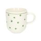 Organically-shaped, porcelain, tea mug with clover motif, Ø 9 cm