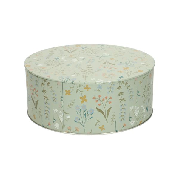 Biscuit tin, air-tight, wildflower motif, Ø 20 x 8 cm