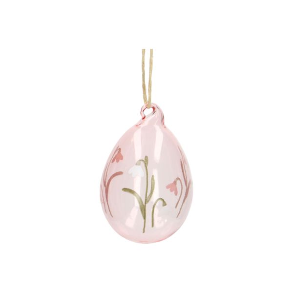 Pink glass Easter egg ornament 