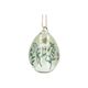 Glass Easter egg ornament with flowers, green