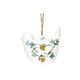 Glass Easter egg ornament with bird with flower