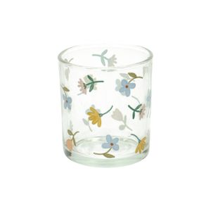 Teelichthalter, Glas, Blumen