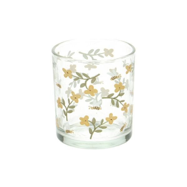 Glass tealight holder, bees