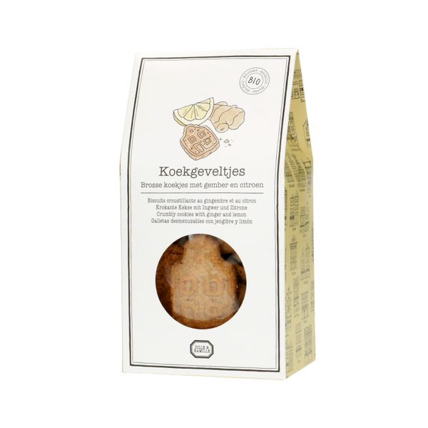 Image of Geveltje koekjes, biologisch, gember/citroen, 140 gram