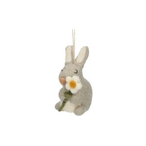 Grey, felt Easter rabbit ornament