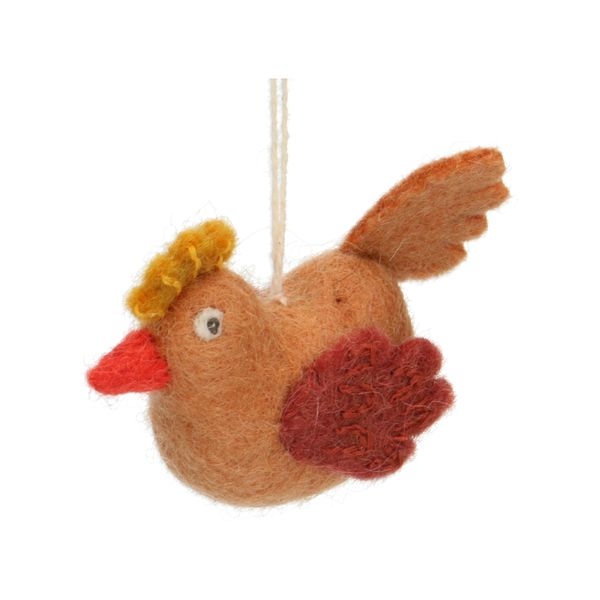 Orange felt, chickenshaped Easter ornament Easter Dille & Kamille