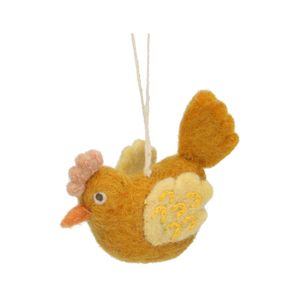 Yellow felt, chicken-shaped Easter ornament