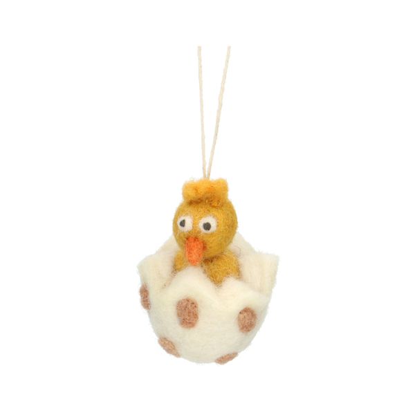 White felt, chick-shaped Easter ornament