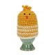 Yellow, chick-shaped egg cosy
